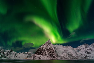 aurora borealis, Arctic, landscape, green, sky