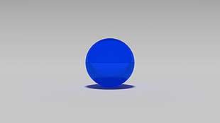 blue ball illustration, 3D, depth of field, minimalism, blue