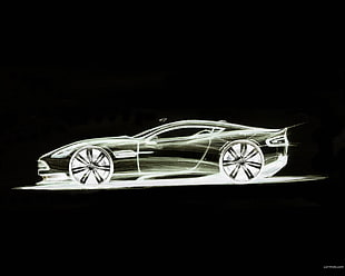 black and white car model sketch