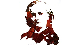 man brown and white portrait, celebrity, Charles Baudelaire
