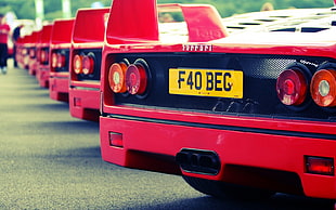 red Ferrari sports car lot, Ferrari F40, old car, F40