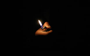 person using lighter