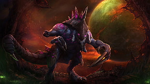 purple monster illustration, Blizzard Entertainment, heroes of the storm, Dehaka