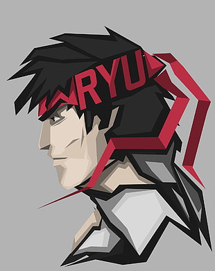 Street Fighter Ryu artwork, Ryu (Street Fighter), Street Fighter, Capcom, gray background