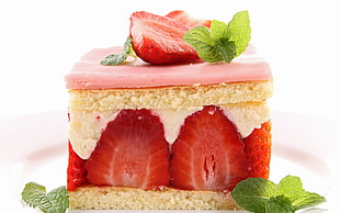 strawberry cake, dessert, strawberries, cake, food