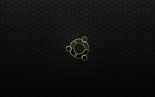 gold and black logo HD wallpaper