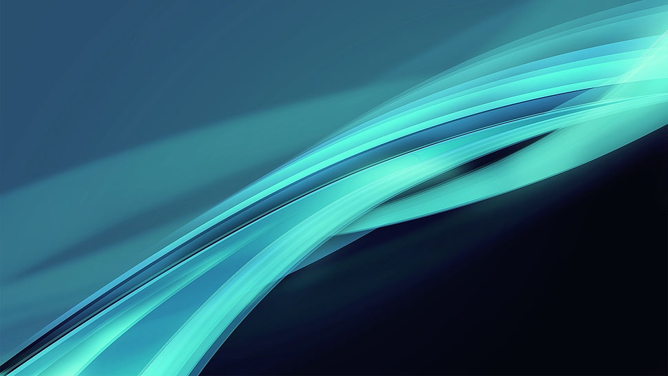 teal and cyan wallpaper, digital art, abstract, waveforms, simple HD wallpaper