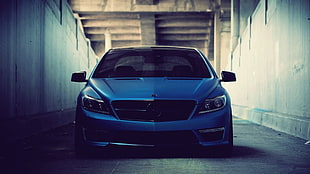 blue car, Mercedes-Benz, supercars, car HD wallpaper