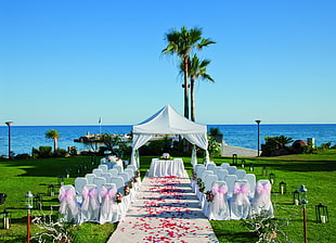 wedding near body of water during day time