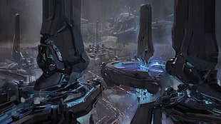 digital wallpaper, fantasy art, futuristic, concept art, Halo 5: Guardians