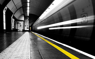 timelapse photography of a subway HD wallpaper