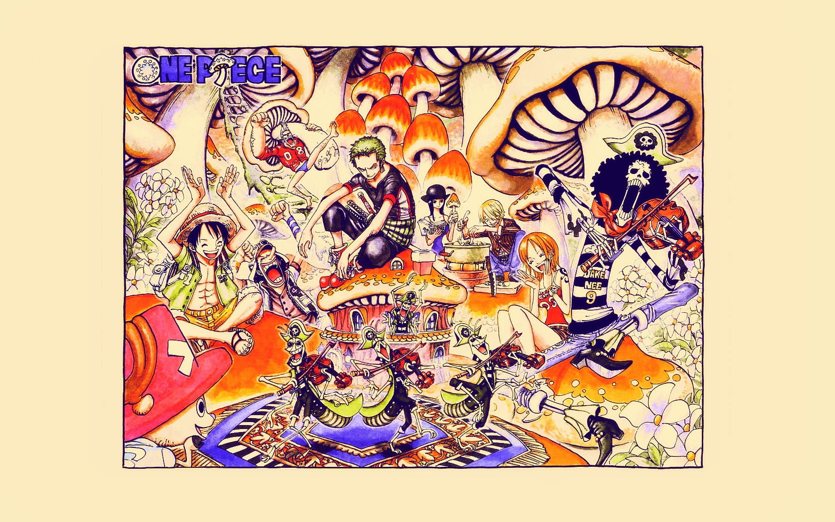 One Piece characters painting, One Piece, strawhat pirates, anime