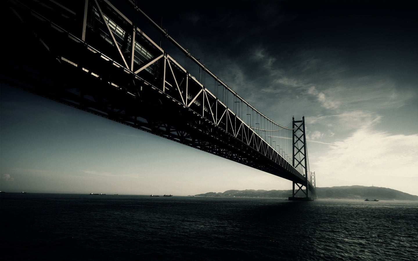 Golden Gate Bridge, USA, bridge, San Francisco, dark, sea
