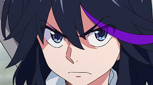 black haired anime character, Kill la Kill, crossover, Matoi Ryuuko HD wallpaper