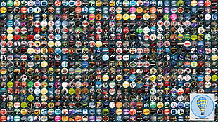 assorted-logo lot, Sticker Bomb, sticks, bombs HD wallpaper