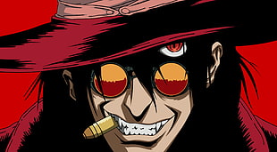 anime character wearing hat digital wallpaper, anime, Hellsing, Alucard, vampires