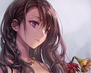 anime girls, Momoko (Momo Kyun Sword), purple eyes, Momo Kyun Sword HD wallpaper