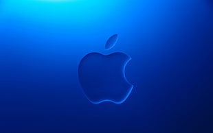 Apple logo, Apple Inc., blue background