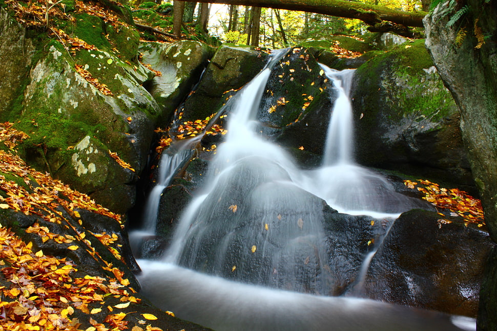 low waterfalls during daytime HD wallpaper