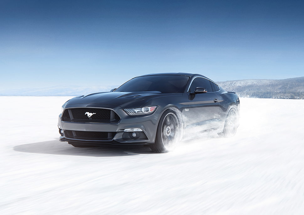 black Ford Mustang HD wallpaper