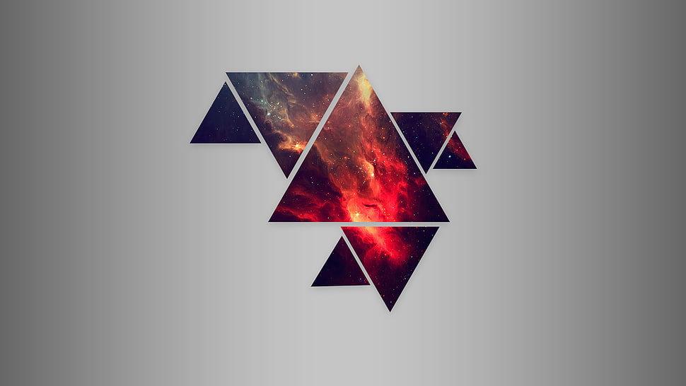 red and black logo illustration, abstract, sunset HD wallpaper