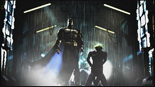 DC Batman and Joker poster, Batman, Joker, Batman: Arkham Asylum, Rocksteady Studios HD wallpaper