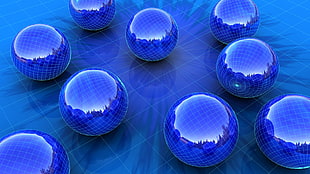 blue glass balls HD wallpaper
