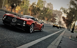red sport car scale model, Pagani Zonda C12 F, video games, Pagani Zonda