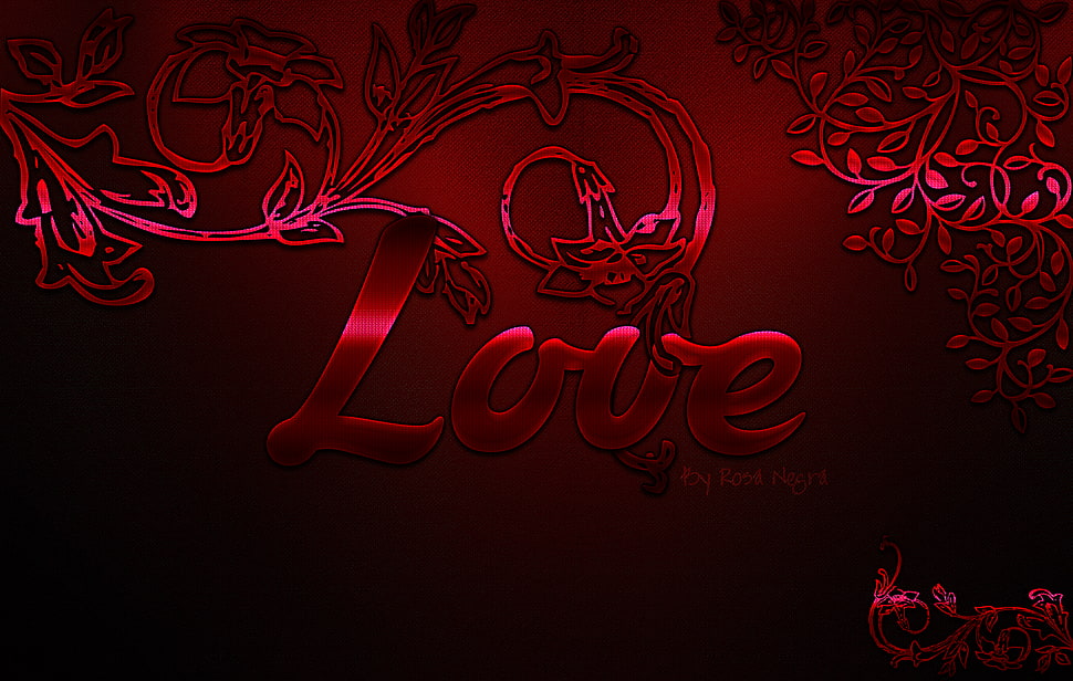 love print wallpaper, love, artwork, red HD wallpaper