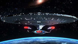 UFO illustration, Star Trek, USS Enterprise (spaceship), science fiction, spaceship