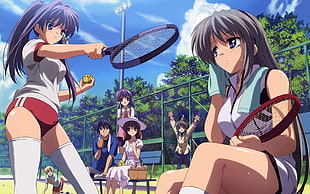 girl's playing Tennis anime poster