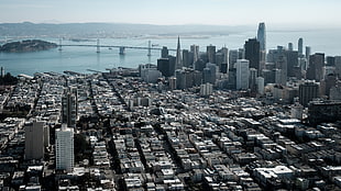 aerial view of buildings, San Francisco, cityscape, California, Travel posters