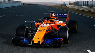 orange formula car, McLaren MCL33, F1 2018, Formula One
