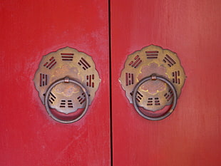 close up photography of door knocker
