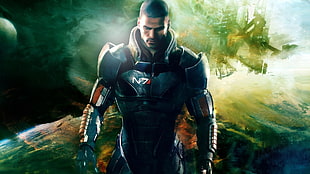 male N7 fictional character graphic wallpaper