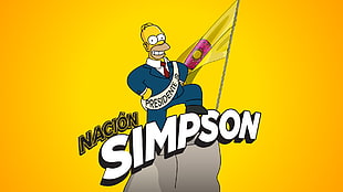 The Simpsons illustration, The Simpsons, Homer Simpson, simple background, smiling