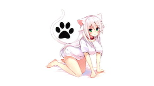 female anime character with white background