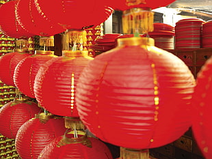 red oil paper lantern HD wallpaper
