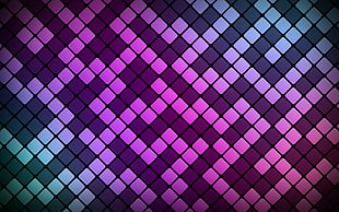 black and pink surface, pattern, purple, square, tiles HD wallpaper