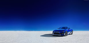 blue Lexus coupe, Lexus LC 500h, 2018 Cars, 4k