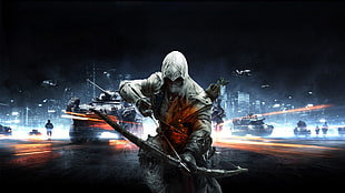 man with bow and arrow game poster, Assassin's Creed, Assassin's Creed III, Battlefield, Battlefield 3