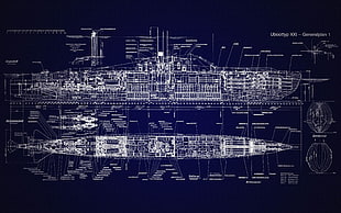 ship chart screengrab, U-Boat, schematic, blueprints, submarine