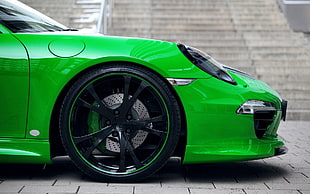 green vehicle, car, Porsche, Porsche 911, Porsche Carrera 4S HD wallpaper