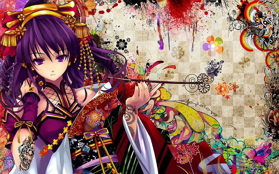 female anime character graphic HD wallpaper