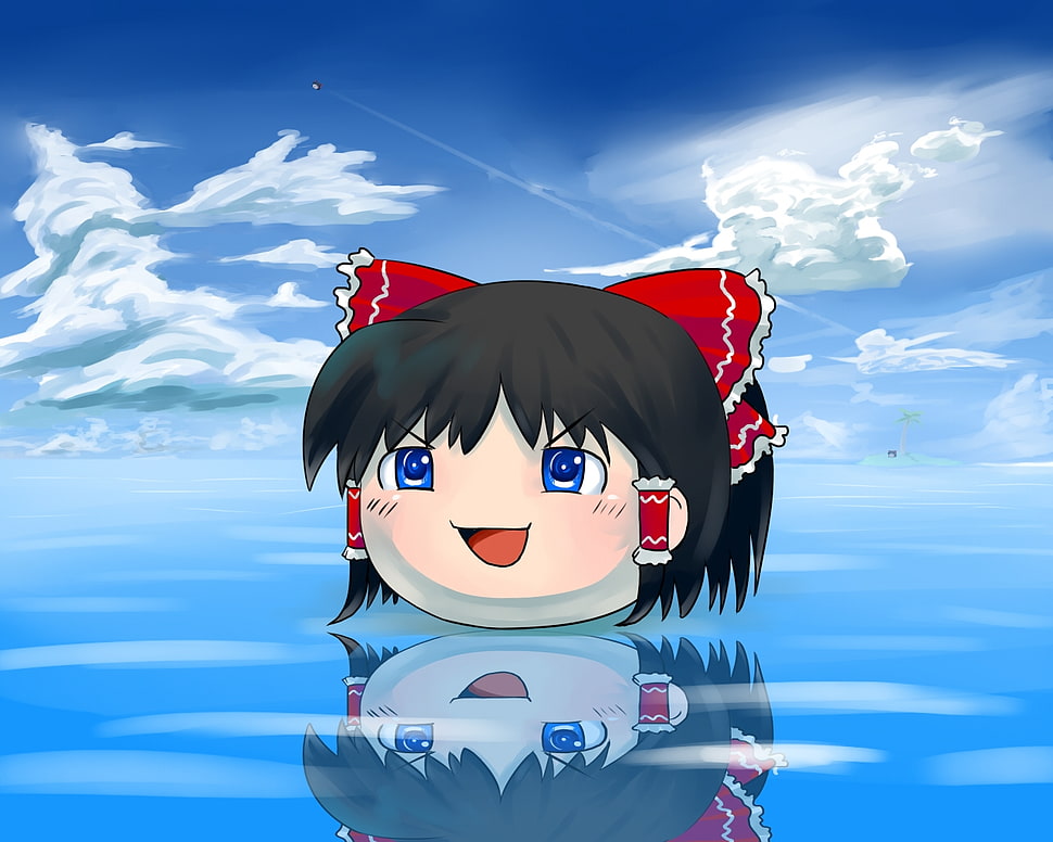 girl wearing red headdress anime character illustration HD wallpaper