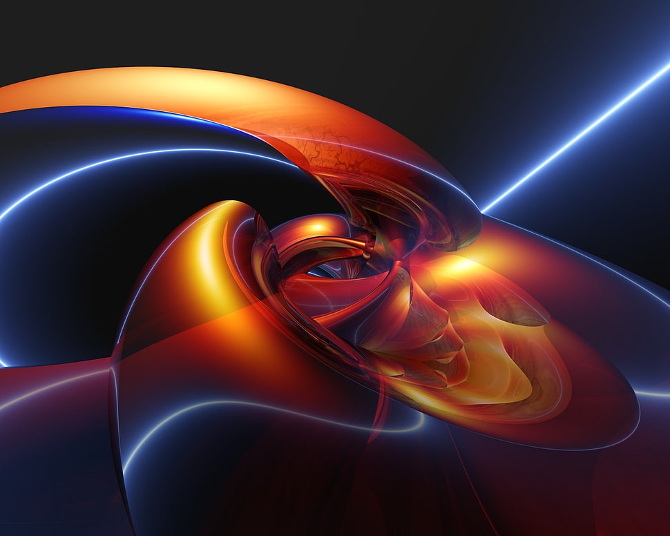red and blue lights illustration HD wallpaper