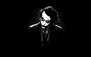 The Joker, Joker, The Dark Knight, Heath Ledger, monochrome HD wallpaper