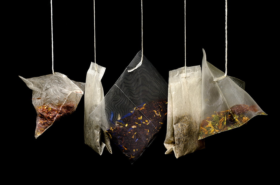 assorted pack of foods hanging HD wallpaper