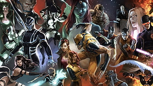 Marvel characters illustration, comics, Wolverine, X-Men, Mystique HD wallpaper