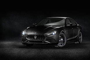 black sedan, Maserati Ghibli S Q4 Nerissimo, Geneva Motor Show, 2018